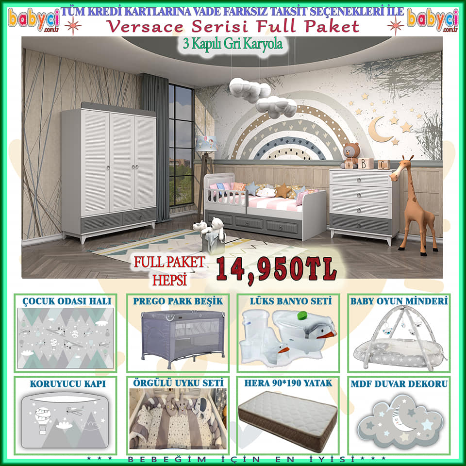 Versace 3 Kapılı Karyolalı Çeyiz Paketi